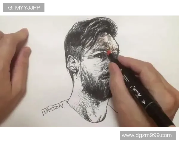 用钢笔勾勒足球明星的艺术魅力与激情瞬间